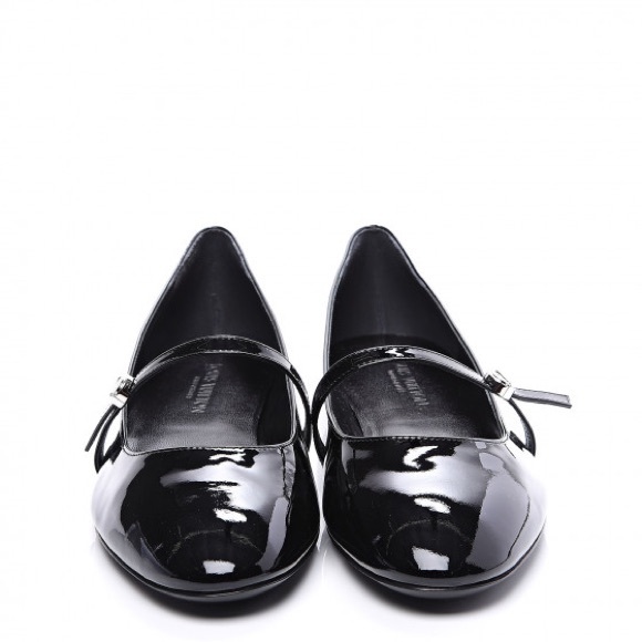 Louis Vuitton Black Patent Leather Loafers with Silver Buckle - Picture 3 of 9